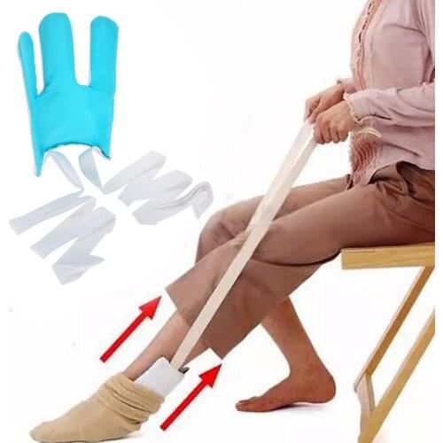 Blend-free Putting On Socks Auxiliary Strap Sock Aid Kit Stretching Stocking Helper Aid Brace for Pregnancy Injury Eldly Patient