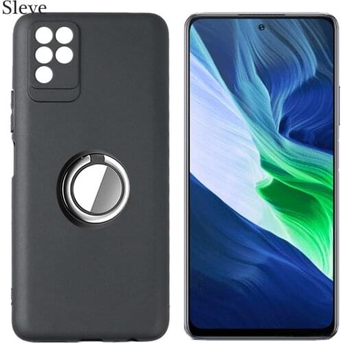 Case for Infinix Note 10 X693 Black Matte Soft Finger Ring Holder Cover For Infinix Note10Pro X695 NFC
