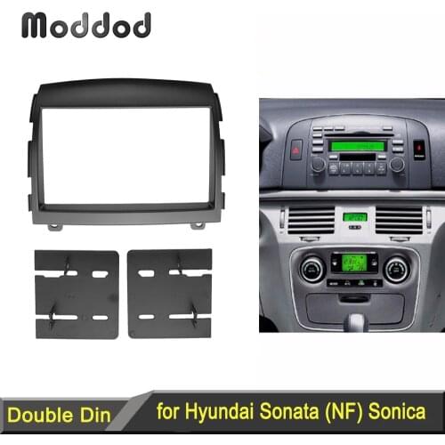 Double Din Radio Fascia for HYUNDAI Sonata NF Sonica CD DVD Audio Dash Mount Trim Refitting Kit Face Surround Frame Bezel