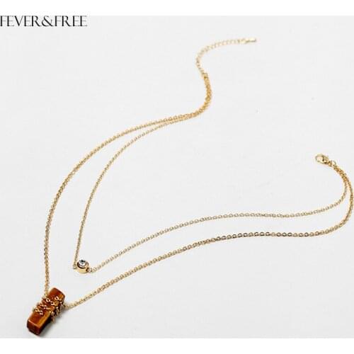 Fever&Free Trend Jewelry Women Sexy Natural Stone Necklaces Vintage Alloy Charms Necklaces Vintage Jewelry Pendentif Femme Colar