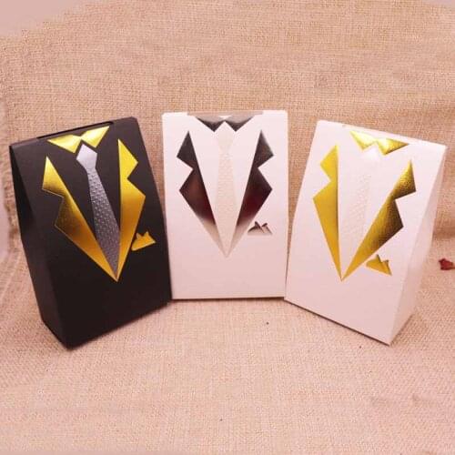 10 pcs 2018 hot sale new Handsome new three -color bow tie gift box kraft box gift box