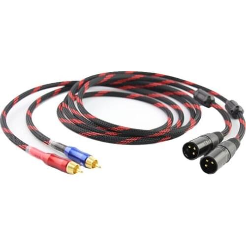 Hi-end 5N occ copper XLR to RCA audio interconect cable with NEUTRIK plug connector