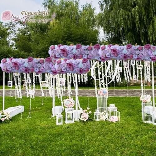 12pcs/lot Artificial Flowers Wall And Fake Flower Runner Use Rose HYdrangeas For Wedding Background Decoration GY668