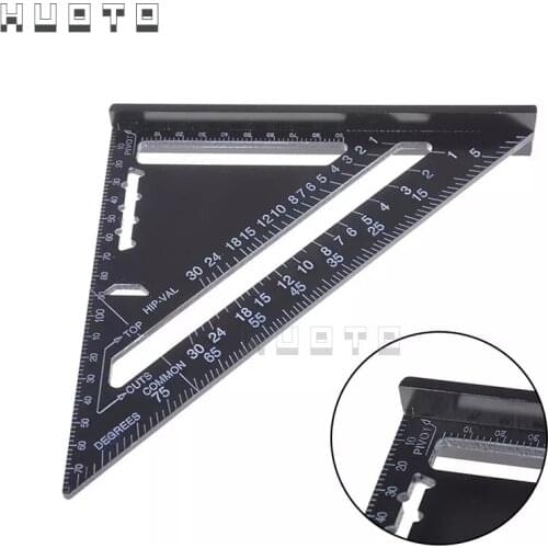7/12 inch Angle Ruler Metric Aluminum Alloy Triangular Measuring Ruler Woodwork Speed Square ruler Triangle Angle Protractor