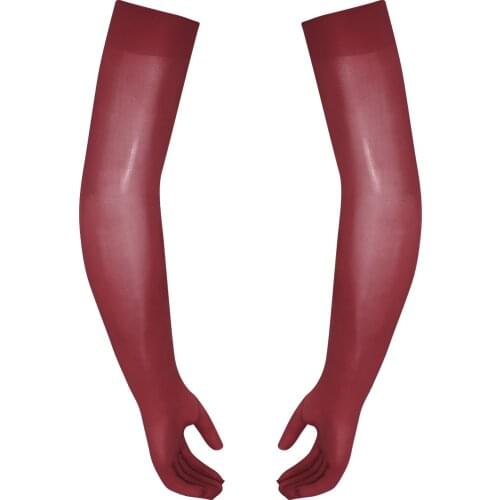 Fashion Men Adult Glossy Elastic Breatbable Stretchy Soft Arm Length Gloves Role Play Party Club Stage Show Costume Accessories