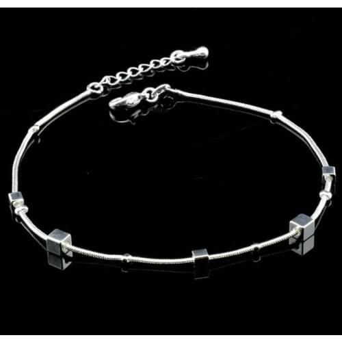 Fashion Cube Chain Anklet Bracelet Barefoot Sandal Beach Foot Jewelry