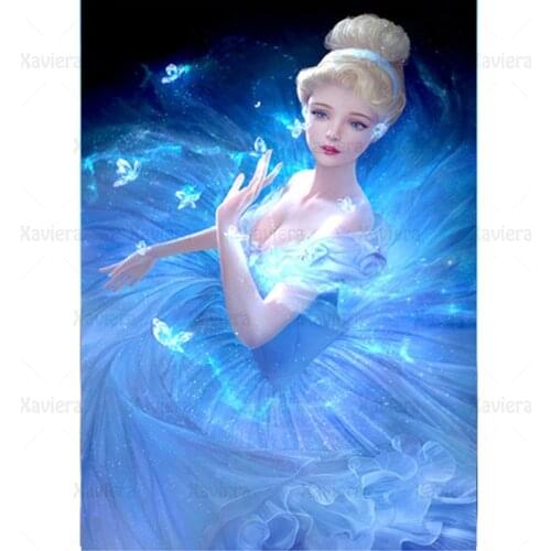 Cartoon Diy 5D Cinderella Princess Diamond Painting Fairy Square Round Diamond Kit Home Decor Embroidery Rhinestone Cross Stitch