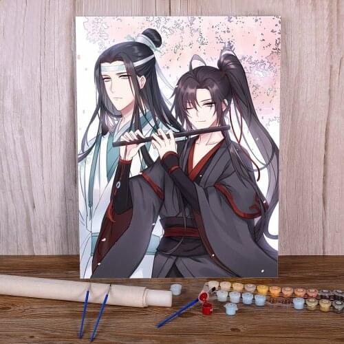 Mo Dao Zu Shi Paint By Numbers Complete Kit Acrylic Paints 50*70 Canvas Painting Loft Picture Crafts For Adults Art