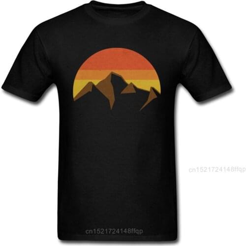 New Arrival Mens T-Shirt Peaks & Summits T Shirt Sunset Tshirt Family Tops Printed Cotton Black Clothing Casual Life Tee