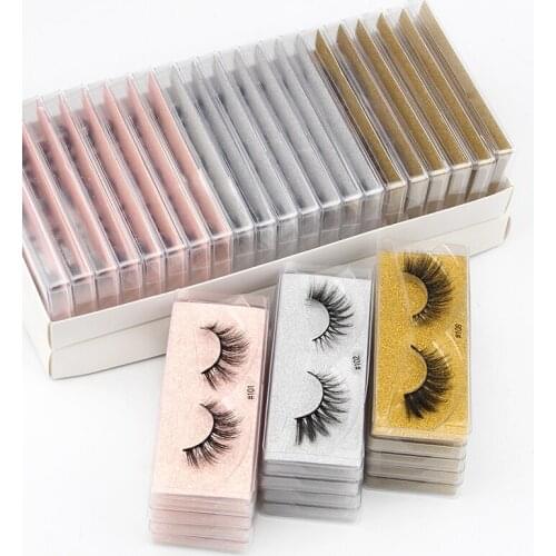 Wholesale lashes in bulk 10/100/200pcs natural long false eyelashes set fluffy wispy 3d mink lashes eye hand made fake eyelash