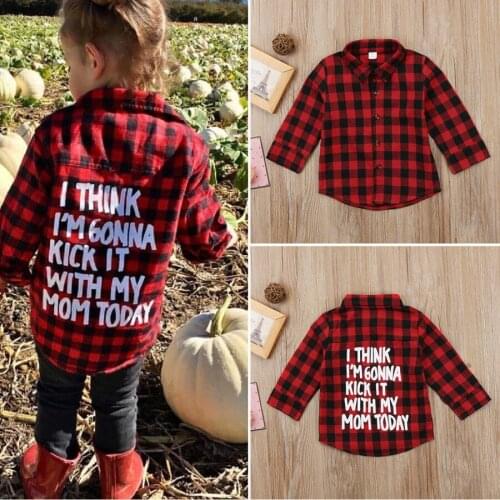2-7Y Autumn Shirts Toddler Kids Baby Girl Shirts Tops Clothes Denim Letter Print Long Sleeve Tops Shirt Warm Coat Shirt