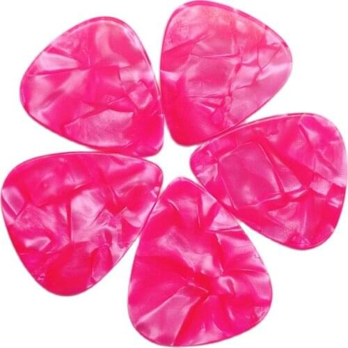 0.46MM/0.71MM/1.0MM Blank Pearloid Pink Celluloid Guitar Picks Pink Pearl Guitar Plectrum Mediator for Guitar, Bass 200pcs