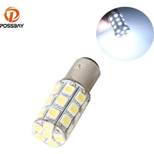 POSSBAY 1157 27SMD 5050 White Micro Dome Index Car LED Lamp Bulbs Wedge Signal Light Brake Lamps for Audi Honda Kia Nissan