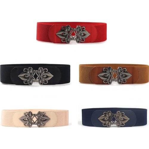 Cummerbunds Waist Belt Fashion Wide Elastic Stretchy Cinch Belt Waist Cinch Belt for Women Girls Waist Slimming girdle Belt