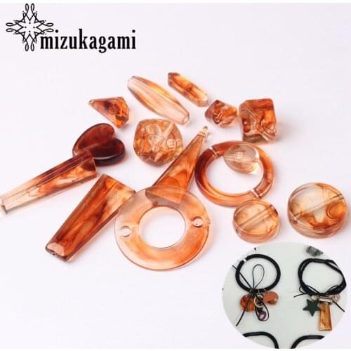 Acrylic Beads Round Various Geometric Shapes Interval Loose Beads 1Pack/lot For DIY Fashion Jewelry Making Accessories