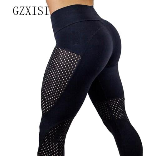 Sexy Push Up Leggings Women High Waist Workout Leggings Fitness Women Pants Breathable Mesh Patchwork Autumn Winter Leggings