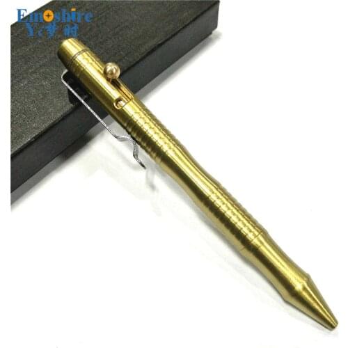 Emoshire Top Brand Brass Tactical Pen Tactic Bolt EDC Creative Roller Ball Pen Defense Supplies Defensive Ballpoint Pen P335