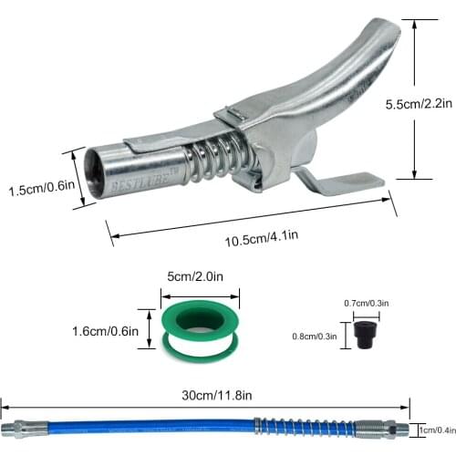 Hose Kit High Quality High Pressure Grease Gun Lock Clamp Type Oil Nozzle Fitting Adapter Connector Lock