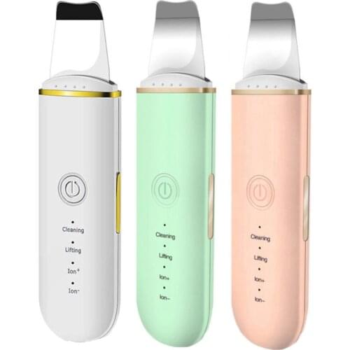 Ultrasonic Skin Scrubber Vibration Face Spatula Blackhead Remover Facial Scrubber Shovel Clean Cavitation Peeling