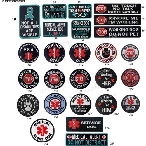 Service DOG THERAPY PET Patches Medic Working Dog In Training Emblem Badge K9 Patch For Police military Dog PET Vest Harnesses