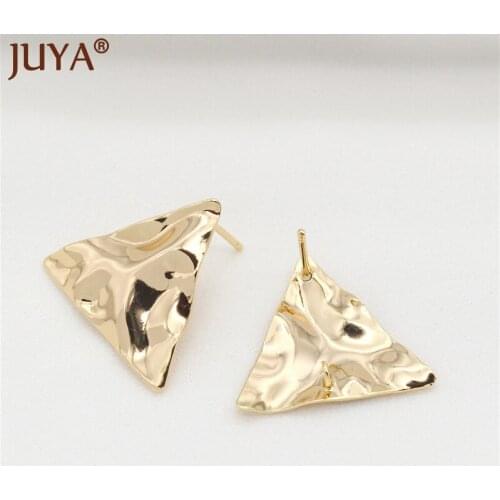 Karean Smooth irregular Diamond Earrings Hooks Punk Gold Plated Square Earrings Making For DIY Jewelry Accessories Supplies