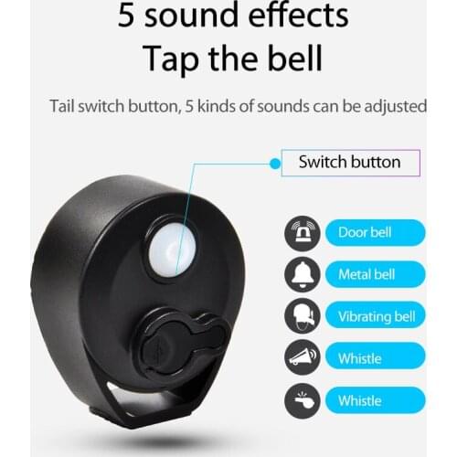 Bicycle Bell 120db Waterproof Cycling Bike Bells Aluminum Alloy Electric Horn Adjustable Sound USB Charging