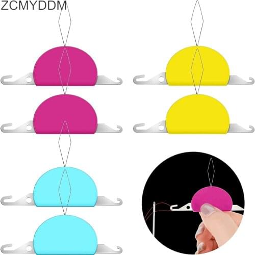 ZCMYDDM 1PC 3-in-1 Plastic Needle Threaders Plastic Wire Loop for Hand Machine DIY Handcrafts Embroidery Accessories