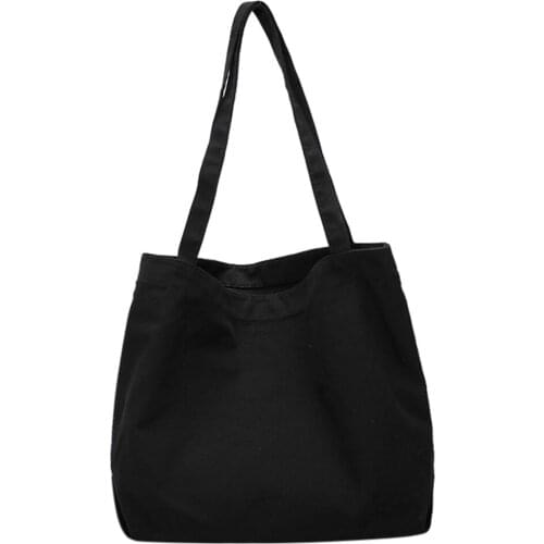 Women Canvas Handbag Solid Color Shoulder Shopping Bag Elegant Travel Totes Messenger Bag Female Simple Handbag Messenger Bag