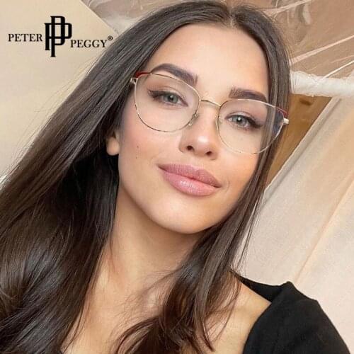 Cat Eye Optical Anti Blue Light Glasses Women Fashion Metal Frame Prescription Eyeglasses Blue Light Blocking Glasses
