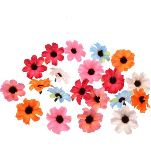 20 Pieces Silk Artificial Daisy Head Fake Flower for Wedding Decor DIY Hair Clips,Wedding Decorations