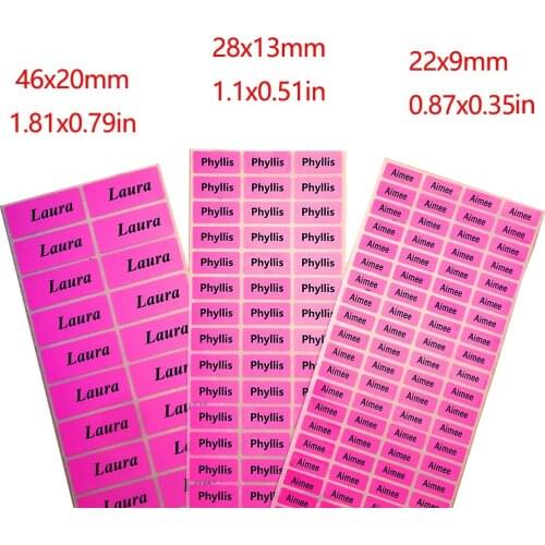3Size Pink Custom Name Stickers Waterproof Personal Office Supplies Tag Labels Children Scrapbook School Stationery Sticker Set