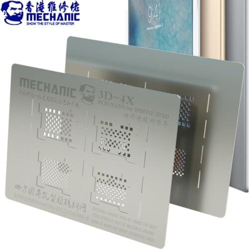 MECHANIC 3D BGA Reballing Stencil for iPad iPhone XR/XS/X/8/7/6S/6/5 Hard Disk NAND PCIE Planting Tin Template Soldering Net