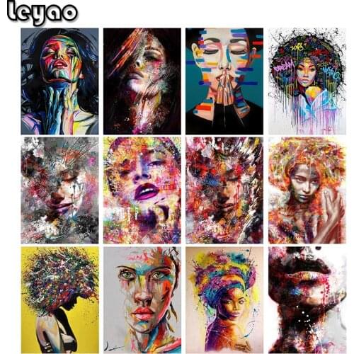 5D DIY Diamond Embroidery Abstract Graffiti Woman Full Round/Square Diamond Painting Mosaic Kit Cross Stitch Portrait Wall Art