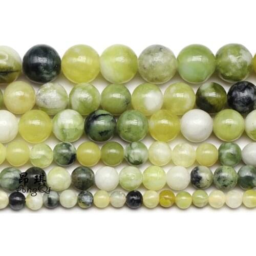 Natural Green Color Polish Blue And White Jades loose Stone Beads For Jewelry Making DIY Bracelet Necklace Accessories 15inches