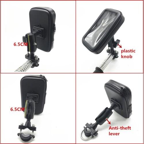 New Arrival Bar Mount Cell Phone Holder Case Motorcycle Scooter Handlebar Holder Waterproof Zipper Case for Smart Phones