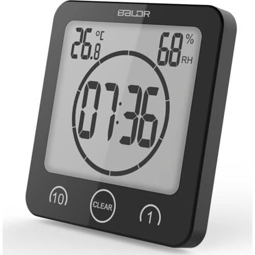 Digital Waterproof Shower Clock Temperature Sensor Wall Countdown Bathroom Timer