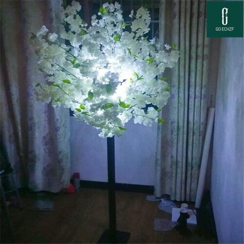 Home Garden Decor Artificial Flower Peach Blossom Tree White Simulation Cherry Fake Plant For Wedding T Station Shooting Props