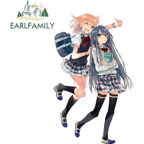 EARLFAMILY 13cm x 8.1cm for Anime Girl Funny Car Stickers Refrigerator Decal Waterproof Scratch-Proof Laptop Car Door Protector