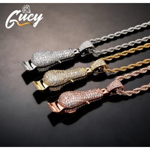 GUCY Fashion High Quality Pendant Hip Hop Bling Copper Material Necklace Chain Jewelry For Women Gift