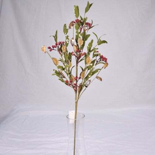 Artificial Cherry Berries Bundle DIY Artificial Flowers Wedding Home Christmas Decor Holiday Gifts Pampas Grass Eucalyptus