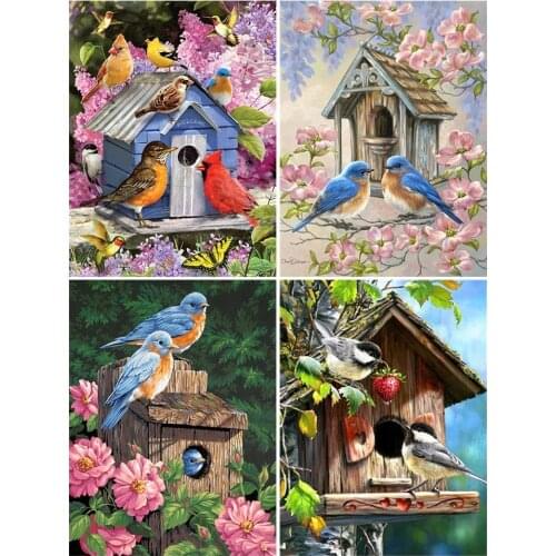 FIYO 5D DIY Diamond Painting Birds Cross Stitch Kits Full Drill Square Embroidery Mosaic Art Picture of Rhinestones Home Decor