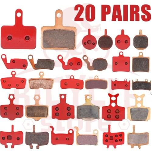 Red Sintered Disc Brake Pads 20 Pair (40pcs) MTB Bicycle For SHIMANO ZOOM FORMULA MAGURA AVID BENGAL Brake Pads Bike Part