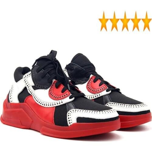 Sneakers Adult Travel Male Tennis Men Classic Match Color Thick Bottom Wing Tip Mens Shoes Leather Sapato Masculino 45