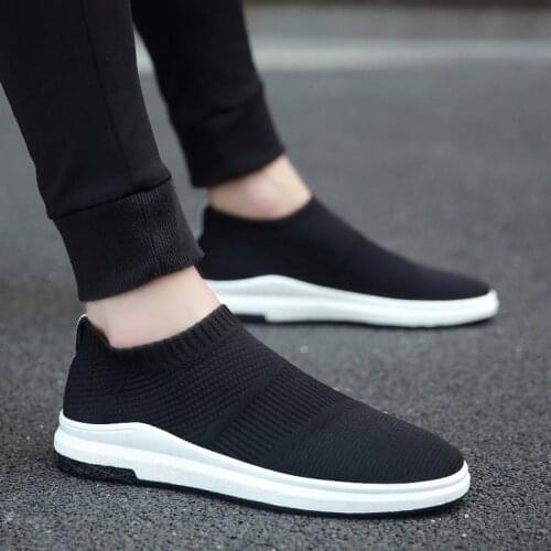 Men Shoes Sneakers Summer Fashion Mesh Casual Shoes Men Flats Light Breathable Stretch Socks Sneakers Big Size Slip On Loafers
