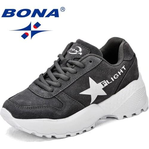 BONA New Classics Style Women Walking Shoes Lace Up Female Sport Shoes Outdoor Jogging Sneakers Comfortable Fast Free Shipping