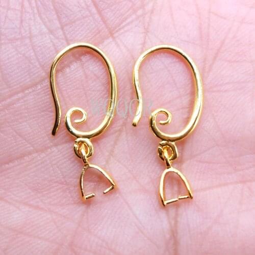Hook-shaped Earrings 18K Gold Irregular Ring-shaped Ear Hook + Clip DIY Jewelry Accessories for Womens Earring Jewelry Making