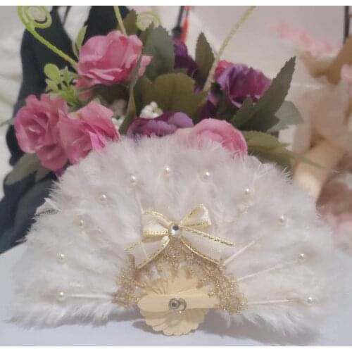 BJD doll fan is suitable for 1/3 size European palace fan dress and white feather fan doll accessories