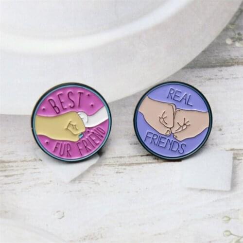 Fashionable Cartoon Good Friend Gesture Creative Brooch Trendy Personality Design Good Friend All-match Exquisite Enamel Badge