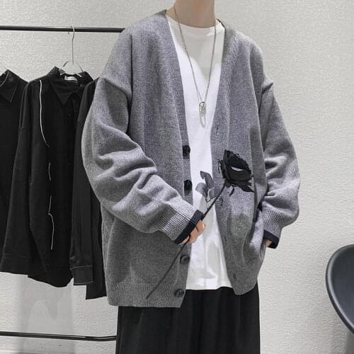 Casual Loose Man Sweaters Korean Style Crewneck Harajuku Knitted Oversized Man Sweaters Pull Hiver Mens Clothing