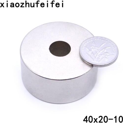 1pcs Super Powerful Strong Bulk Small Round NdFeB Neodymium Disc Magnets Dia 40mm x 20mm hole 10mm Rare Earth NdFeB Magnet